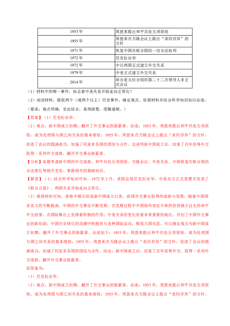 八下期末复习（论述题）解题指导+专项50练（教师版）_新八下历史_00、更新资料3月23日_第二套(4)_期末专项复习-U269_2025版