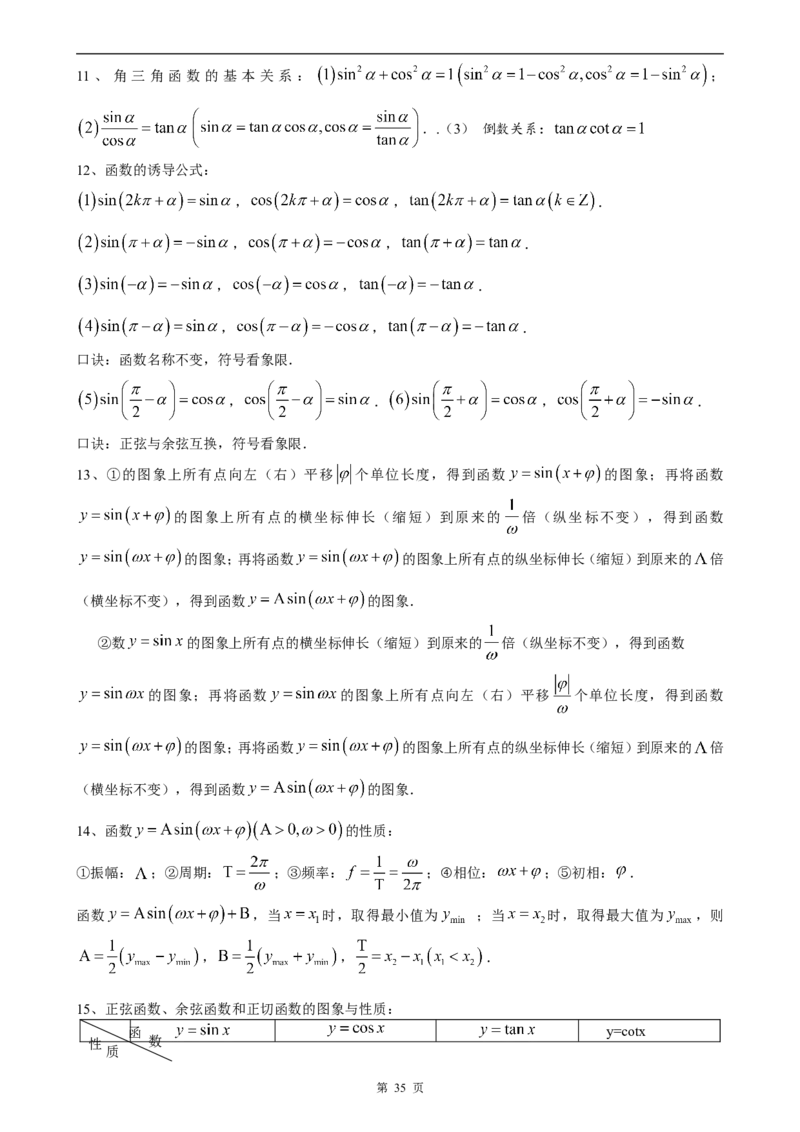 （超详）高中数学知识点归纳汇总_小初高知识点归纳汇总