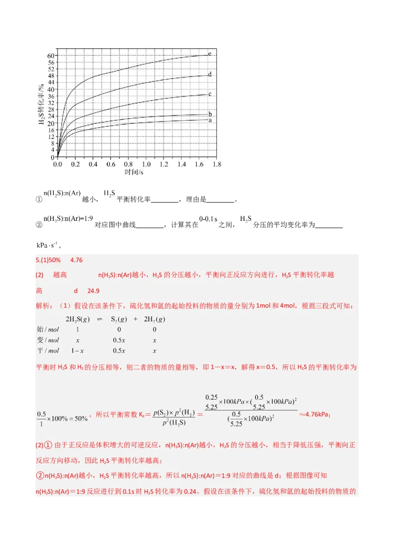 高频考点28化学平衡常数和转化率-2023年高考化学二轮复习高频考点51练（解析版）_05高考化学_新高考复习资料_2023年新高考资料_二轮复习_2023年高考化学二轮复习高频考点51练292724123