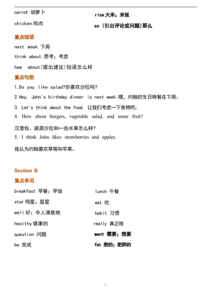 1_24秋《初中各科知识点梳理》_初中英语《知识梳理》7-9年级上下册_重点知识_人教版初中英语_上册_七上_Unit6