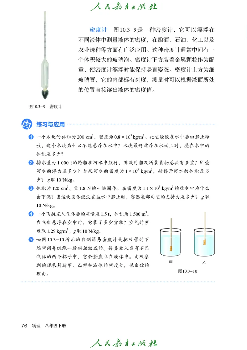 2026春人教版八年级物理下册电子课本
