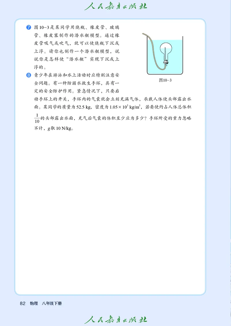 2026春人教版八年级物理下册电子课本