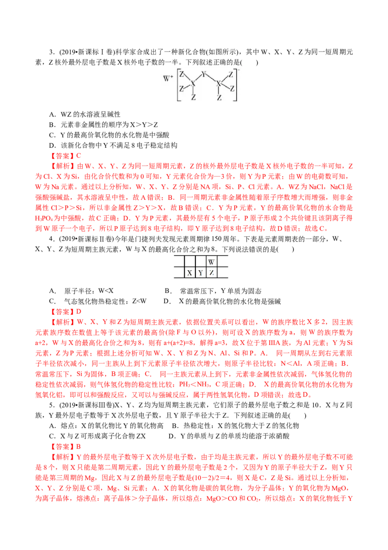 解密05物质结构元素周期律(讲义)-高频考点解密2021年高考化学二轮复习讲义+分层训练_05高考化学_新高考复习资料_2021新高考资料