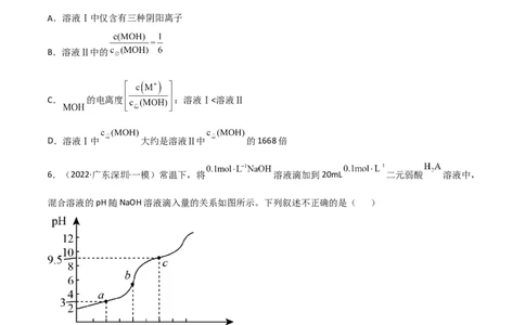 高频考点33离子浓度的大小比较-2023年高考化学二轮复习高频考点51练（原卷版）_05高考化学_新高考复习资料_2023年新高考资料_二轮复习_2023年高考化学二轮复习高频考点51练292724123