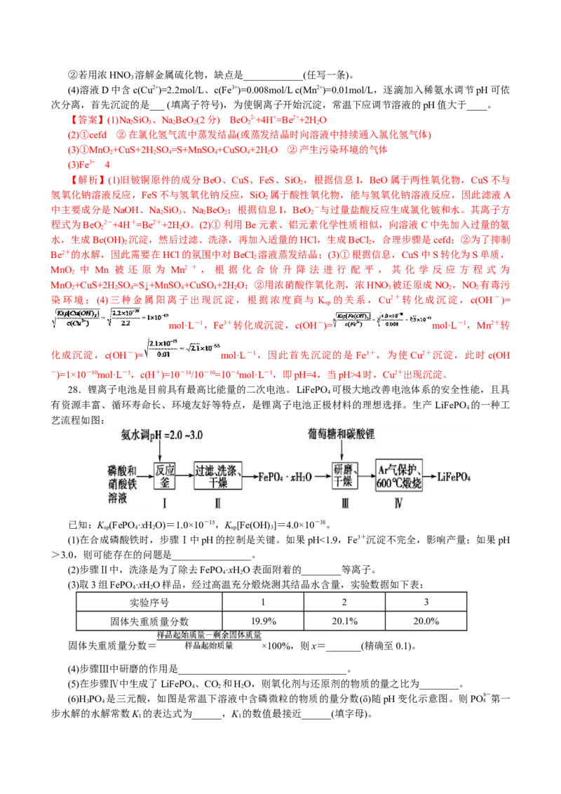 解密10水溶液中离子反应(集训)(解析版)_05高考化学_新高考复习资料_2021新高考资料_高频考点解密2021年高考化学二轮复习讲义+分层训练4.7更新