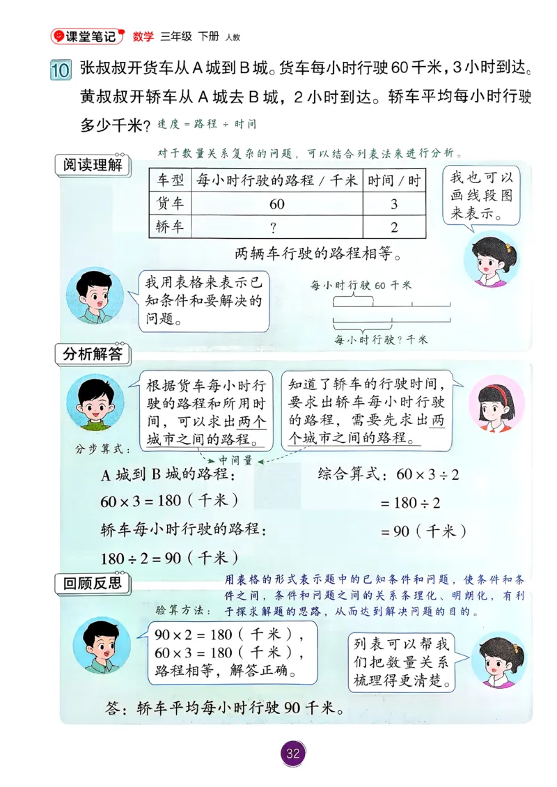 26春人教版三年级下册数学课堂笔记_26春人教版数学三下_03、课堂笔记