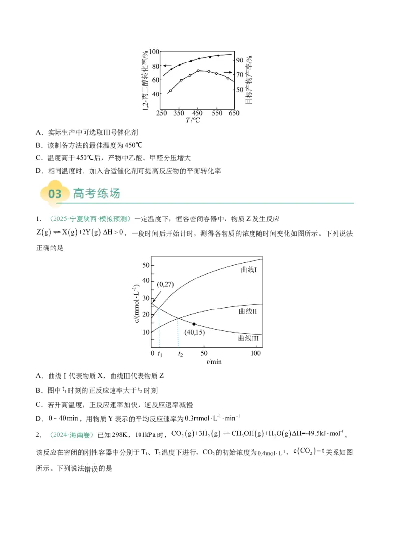 题型13化学反应速率与平衡（原卷版）_05高考化学_2025年新高考资料_二轮复习_2025年高考化学二轮热点题型归纳与变式演练（新高考通用）340117718