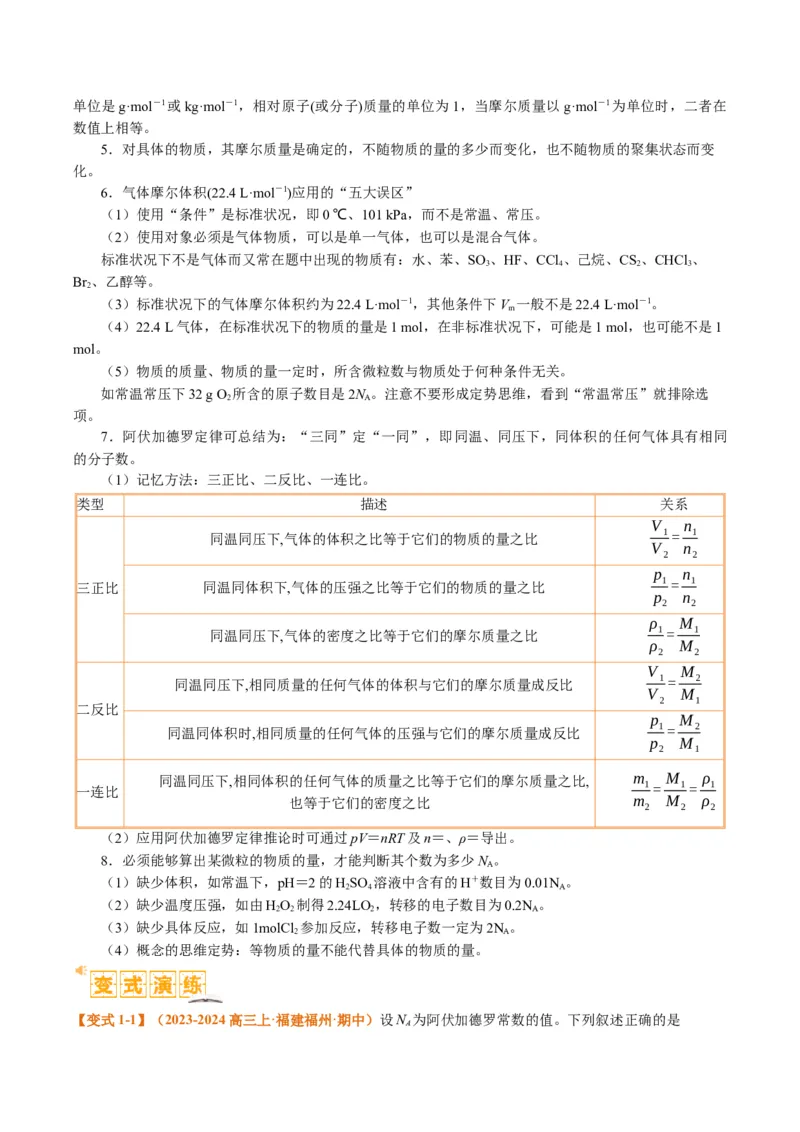 题型02阿伏加德罗常数的判断（原卷版）_05高考化学_2024年新高考资料_2.2024二轮复习_2024年高考化学二轮热点题型归纳与变式演练（新高考通用）