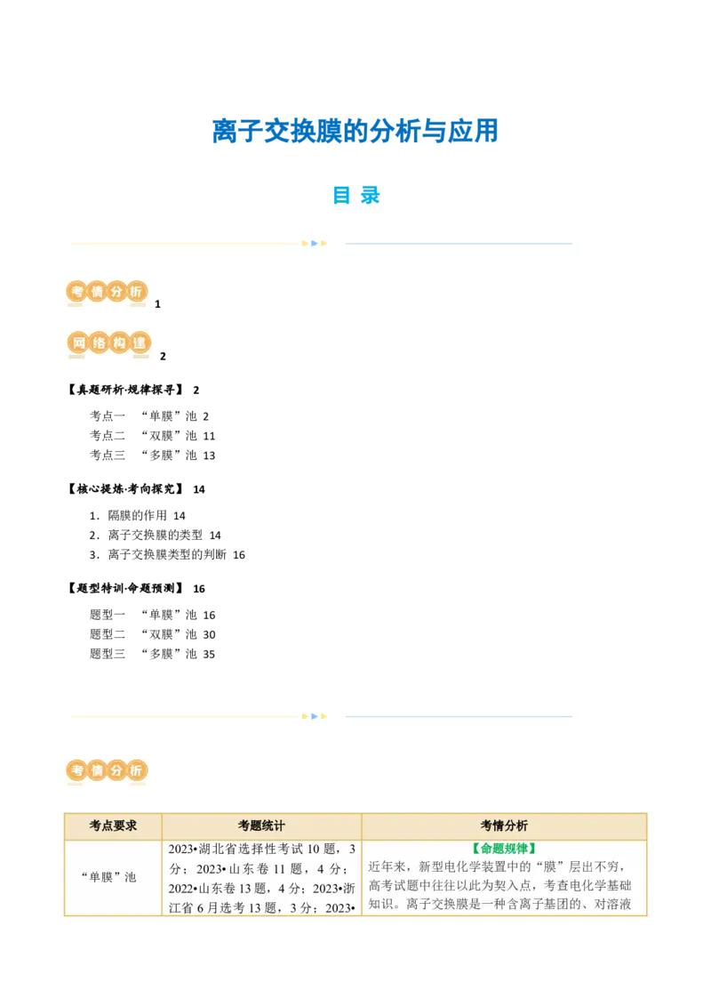 重难点突破离子交换膜的分析与应用(解析版)_05高考化学_2024年新高考资料_2.2024二轮复习_2024年高考化学二轮复习讲练测（新教材新高考）