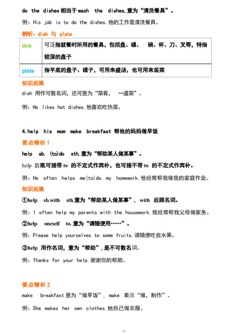 1_24秋《初中各科知识点梳理》_初中英语《知识梳理》7-9年级上下册_重点知识_人教版初中英语_下册_七下_unit4