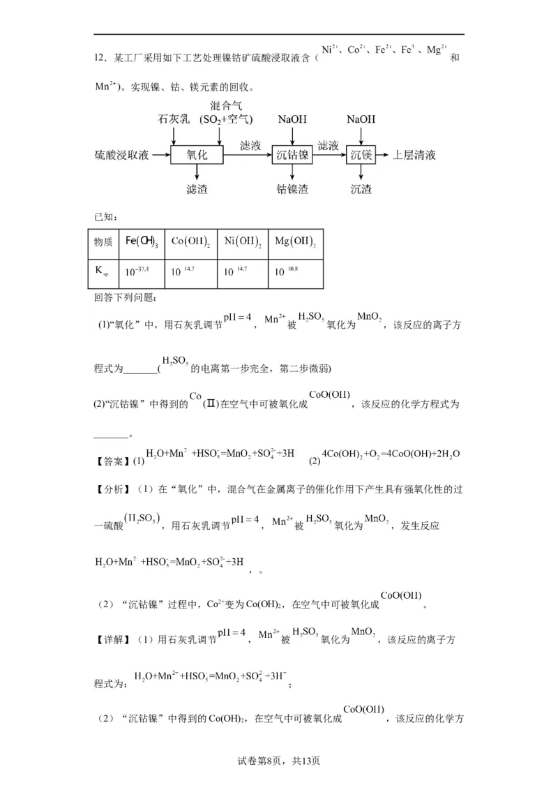 陌生氧化还原反应方程式的书写（解析版）_05高考化学_新高考复习资料_2024年新高考资料_一轮复习资料_2024届高三化学一轮复习&mdash;专项训练