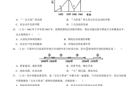 第二单元社会主义制度的建立与社会主义建设的探索单元测试卷（含答案）-（统编版）_新八下历史_00、更新资料3月23日_第二套(4)_期末专项复习-U269_2024版