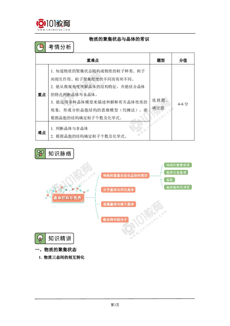 011选择性必修2第三章晶体结构与性质第一节物质的聚集状态与晶体的常识_新人教版高二化学选修一、二、三_新人教版高中化学选择性必修第二册