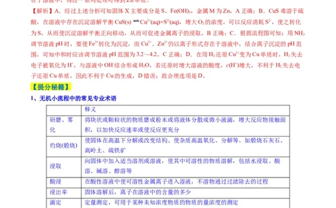 题型09无机小流程（解析版）_05高考化学_2025年新高考资料_二轮复习_2025年高考化学二轮热点题型归纳与变式演练（新高考通用）340117718