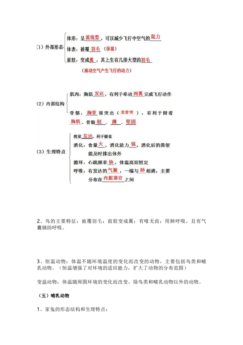 人教版初中生物八年级上册知识梳理_24秋《初中各科知识点梳理》_初中生物《知识梳理》7-8年级上下册_人教版初中生物7-8年级上下册知识点