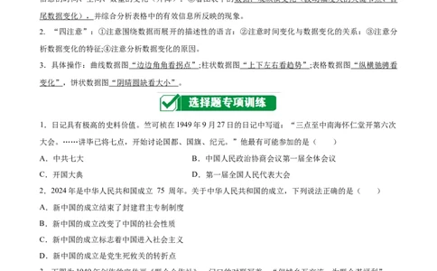八下期末复习选择题专练100题（解题指导+专项练习）（原卷板）_新八下历史_00、更新资料3月23日_第二套(4)_期末专项复习-U269_2024版