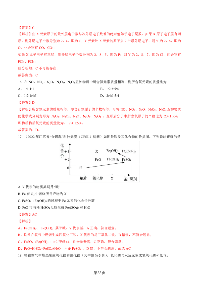 24新教材通用版九上化学中考化学式与化学用语考点讲练测（附答案）_24秋《初中各科知识点梳理》_2024秋《名师总结》知识点789年级全科_24秋《名师总结》知识点九年级全科