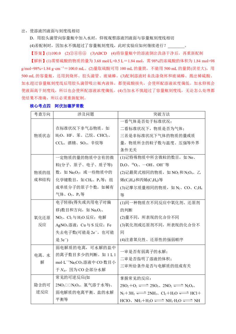 解密02物质的量（讲义）-高频考点解密2021年高考化学二轮复习讲义+分层训练（浙江专版）_05高考化学_新高考复习资料_2021新高考资料