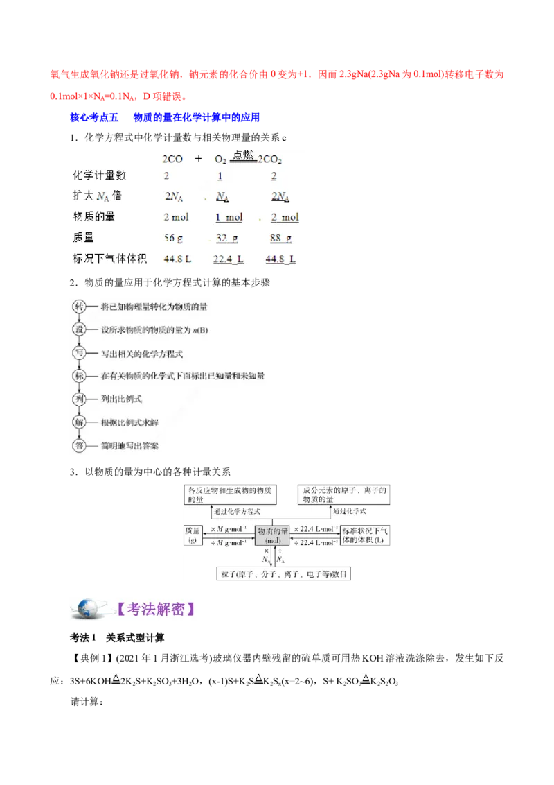 解密02物质的量（讲义）-高频考点解密2021年高考化学二轮复习讲义+分层训练（浙江专版）_05高考化学_新高考复习资料_2021新高考资料
