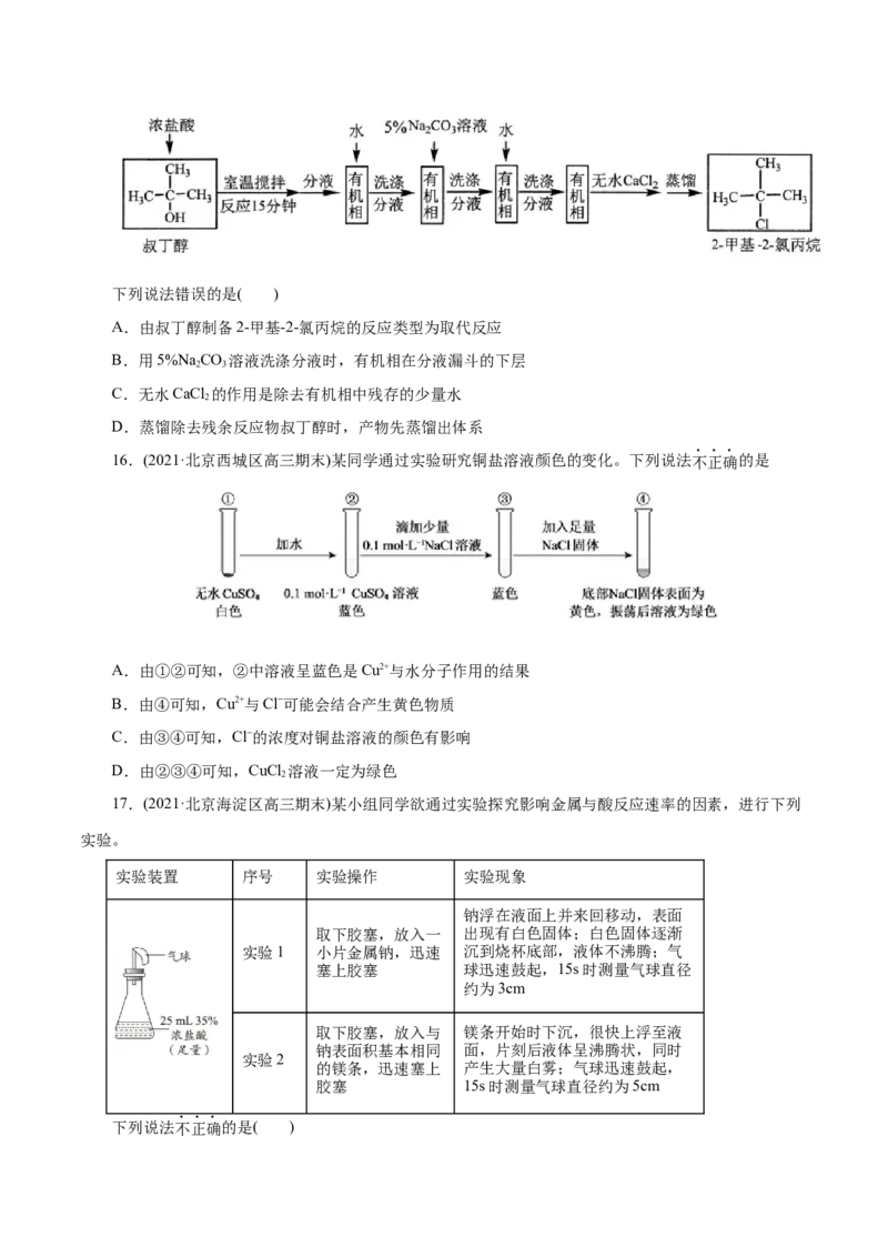 解密11化学实验(集训)(原卷版)_05高考化学_新高考复习资料_2021新高考资料_高频考点解密2021年高考化学二轮复习讲义+分层训练（浙江专版）3.28更新