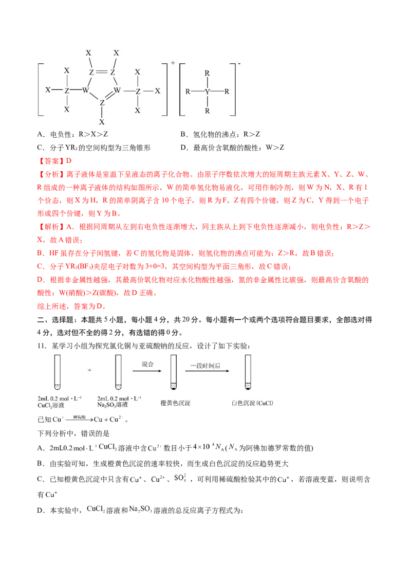 黄金卷06-赢在高考&middot;黄金8卷备战2024年高考化学模拟卷（山东专用）（解析版）_05高考化学_2024年新高考资料_4.2024高考模拟预测试卷