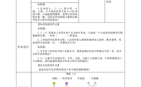 《8.2搭配（2）》教学设计_26春人教版数学三下_19、赠送其它资料_新建文件夹_三年级数学下册（人教版）_大单元教学课件+教学设计-K57_8.2搭配（2）（课件+教案+大单元整体教学设计）