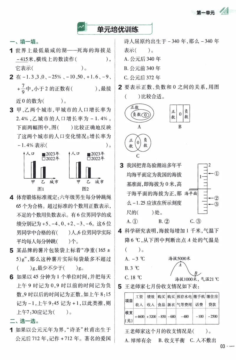 26春《练习帮》人教数学六下_26春人教版数学三下_09、练习题+试卷合集_-26春《教材帮》_26春《教材帮》人教数学6下