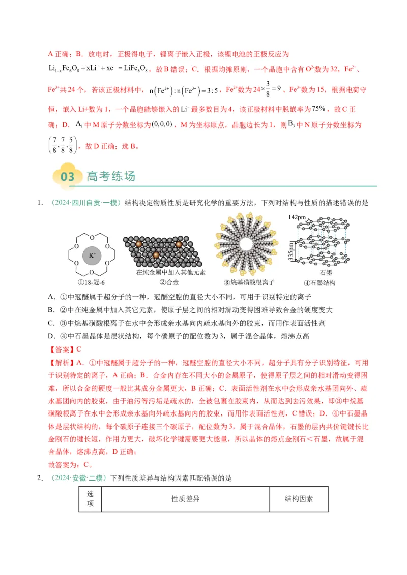 题型07原子、分子、晶体结构与性质（解析版）_05高考化学_2025年新高考资料_二轮复习_2025年高考化学二轮热点题型归纳与变式演练（新高考通用）340117718