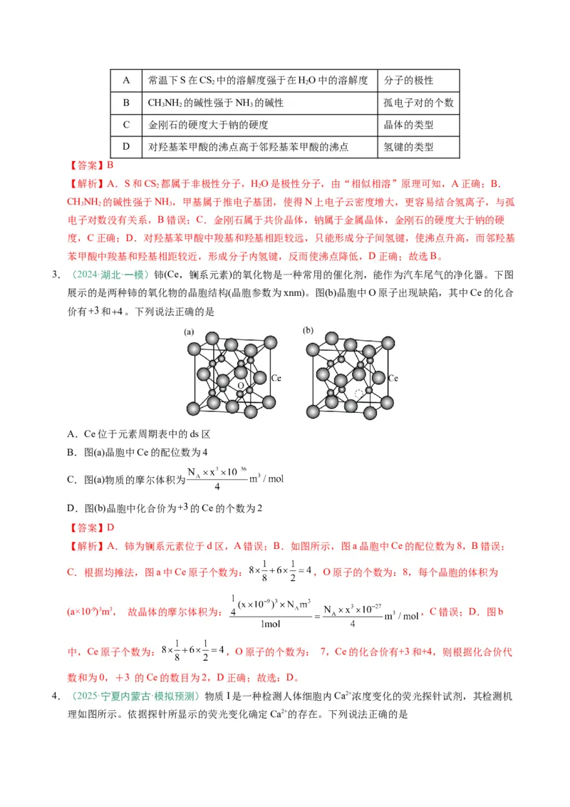 题型07原子、分子、晶体结构与性质（解析版）_05高考化学_2025年新高考资料_二轮复习_2025年高考化学二轮热点题型归纳与变式演练（新高考通用）340117718