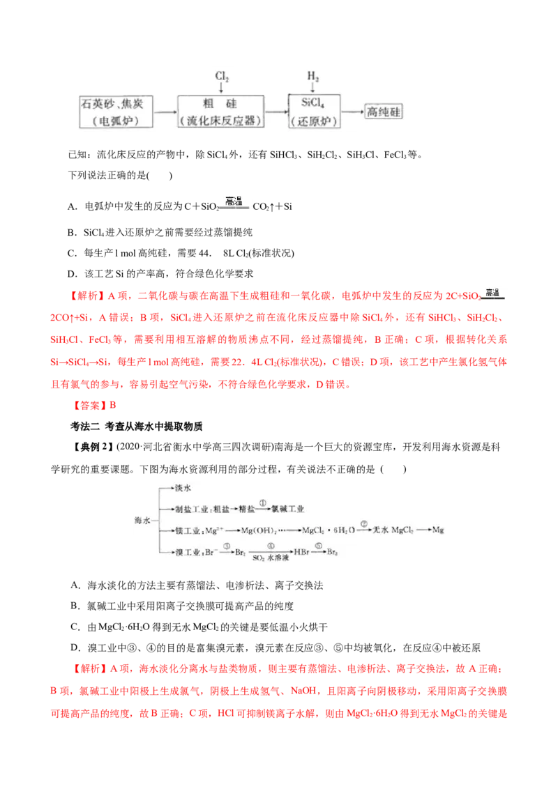 解密07非金属及其化合物（讲义）-高频考点解密2021年高考化学二轮复习讲义+分层训练（浙江专版）_05高考化学_新高考复习资料_2021新高考资料