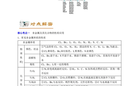 解密07非金属及其化合物（讲义）-高频考点解密2021年高考化学二轮复习讲义+分层训练（浙江专版）_05高考化学_新高考复习资料_2021新高考资料