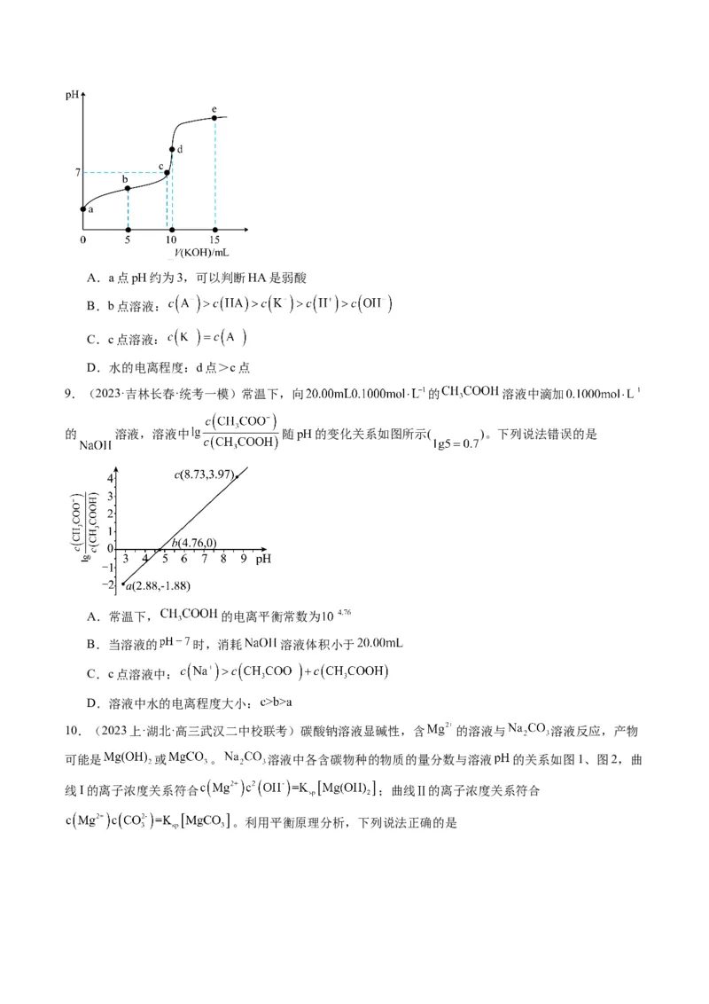重难点09电解质溶液-（原卷版）_05高考化学_2024年新高考资料_3.2024专项复习_2024年高考化学热点&middot;重点&middot;难点专练（江苏专用）