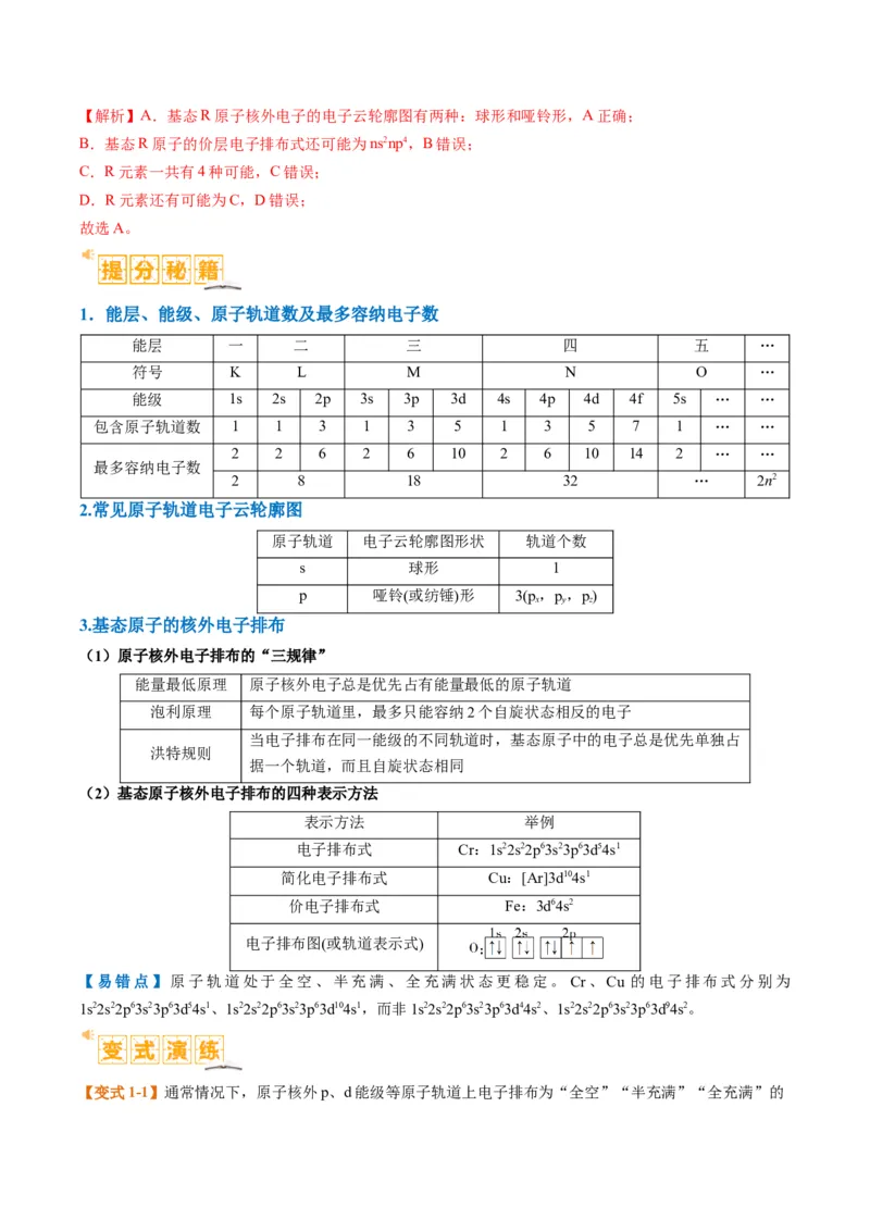 题型20物质结构与性质基础（解析版）_05高考化学_2024年新高考资料_2.2024二轮复习_2024年高考化学二轮热点题型归纳与变式演练（新高考通用）