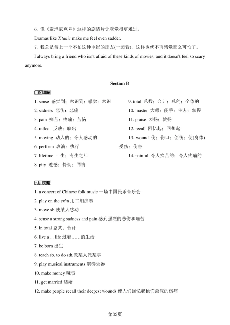 24年人教版九上英语中考单词、短语、句子复习_24秋《初中各科知识点梳理》_2024秋《名师总结》知识点789年级全科_24秋《名师总结》知识点九年级全科