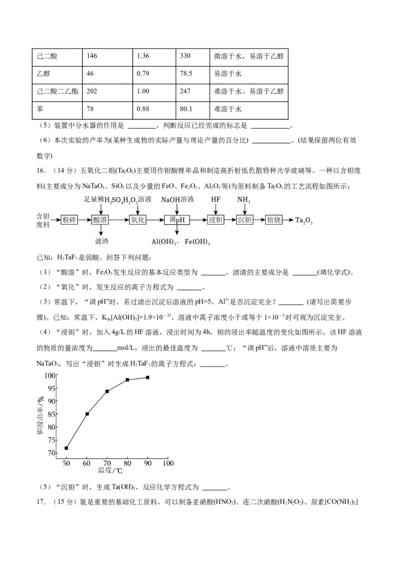 黄金卷07-赢在高考&middot;黄金8卷备战2024年高考化学模拟卷（河北专用）（考试版）_05高考化学_2024年新高考资料_4.2024高考模拟预测试卷