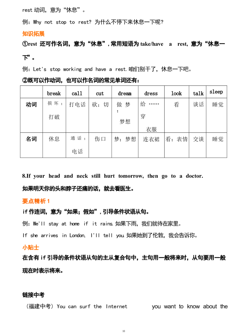 1_24秋《初中各科知识点梳理》_初中英语《知识梳理》7-9年级上下册_重点知识_人教版初中英语_下册_八下_unit1