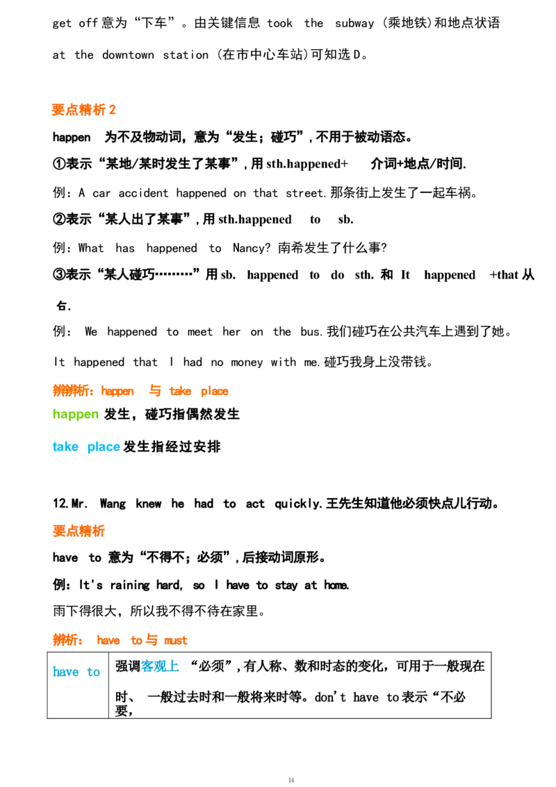1_24秋《初中各科知识点梳理》_初中英语《知识梳理》7-9年级上下册_重点知识_人教版初中英语_下册_八下_unit1
