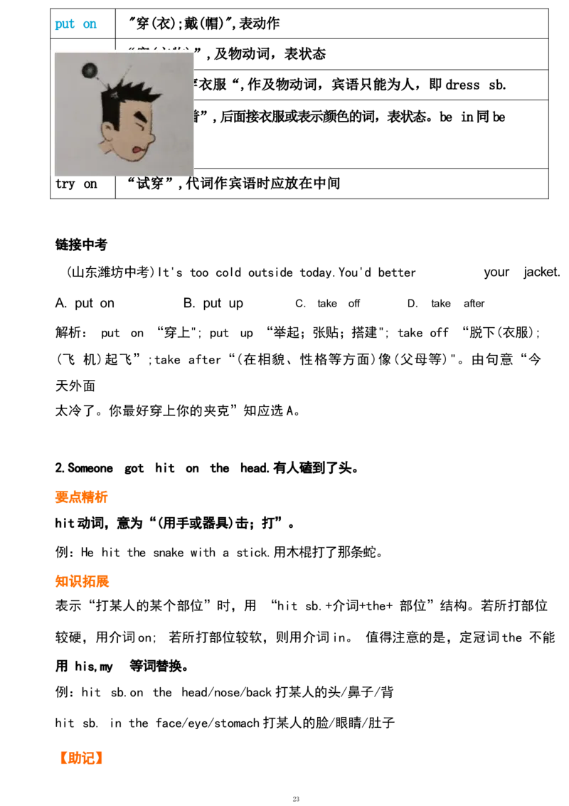 1_24秋《初中各科知识点梳理》_初中英语《知识梳理》7-9年级上下册_重点知识_人教版初中英语_下册_八下_unit1