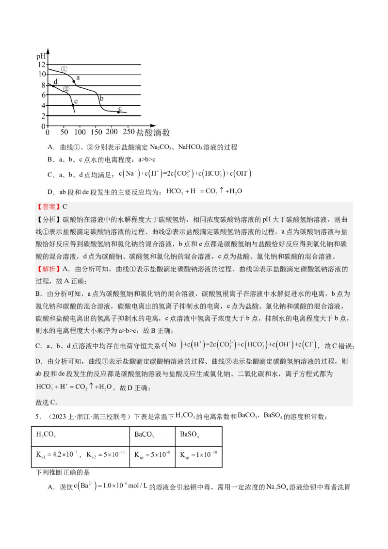重难点09电解质溶液-（解析版）_05高考化学_2024年新高考资料_3.2024专项复习_2024年高考化学热点&middot;重点&middot;难点专练（江苏专用）