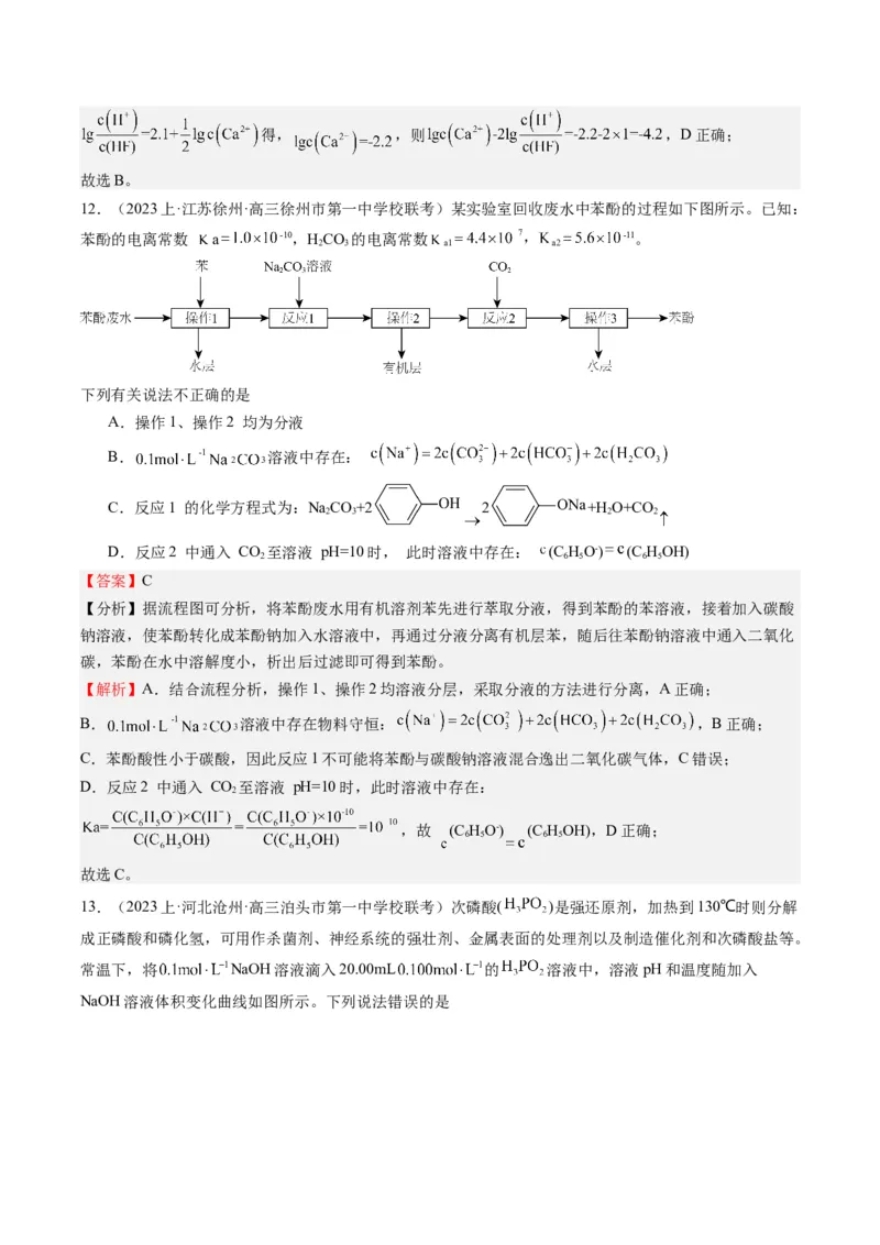重难点09电解质溶液-（解析版）_05高考化学_2024年新高考资料_3.2024专项复习_2024年高考化学热点&middot;重点&middot;难点专练（江苏专用）