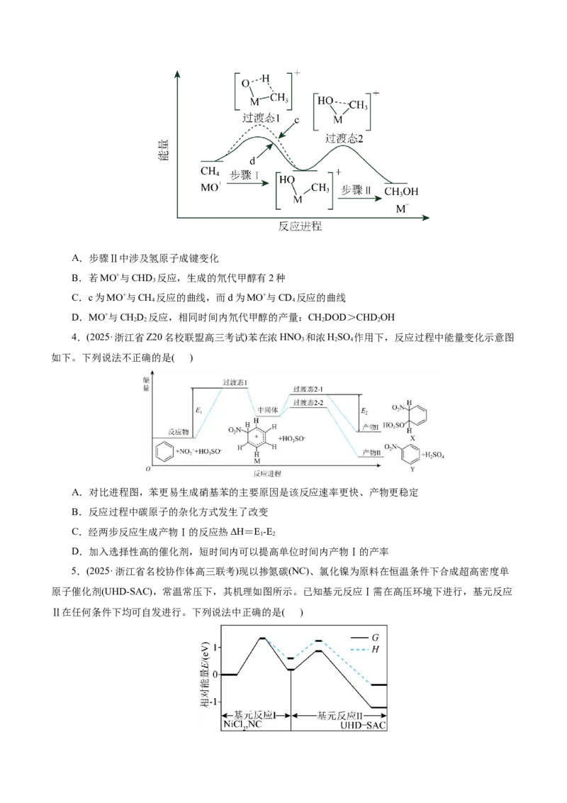 高考热点专项物质能量、能垒变化图像分析（原卷版）_05高考化学_2025年新高考资料_二轮复习_上好课2025年高考化学二轮复习讲练测（新高考通用）3379109_主题三化学反应原理