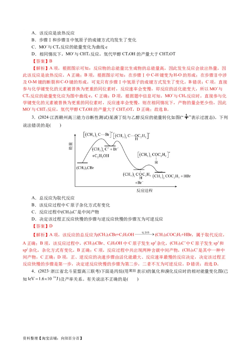 重难点突破反应机理的图象分析与应用(解析版)_05高考化学_新高考复习资料_2024年新高考资料_二轮复习资料_2024年高考化学二轮复习讲练测（新教材新高考）_配套练习（原卷版+解析版）