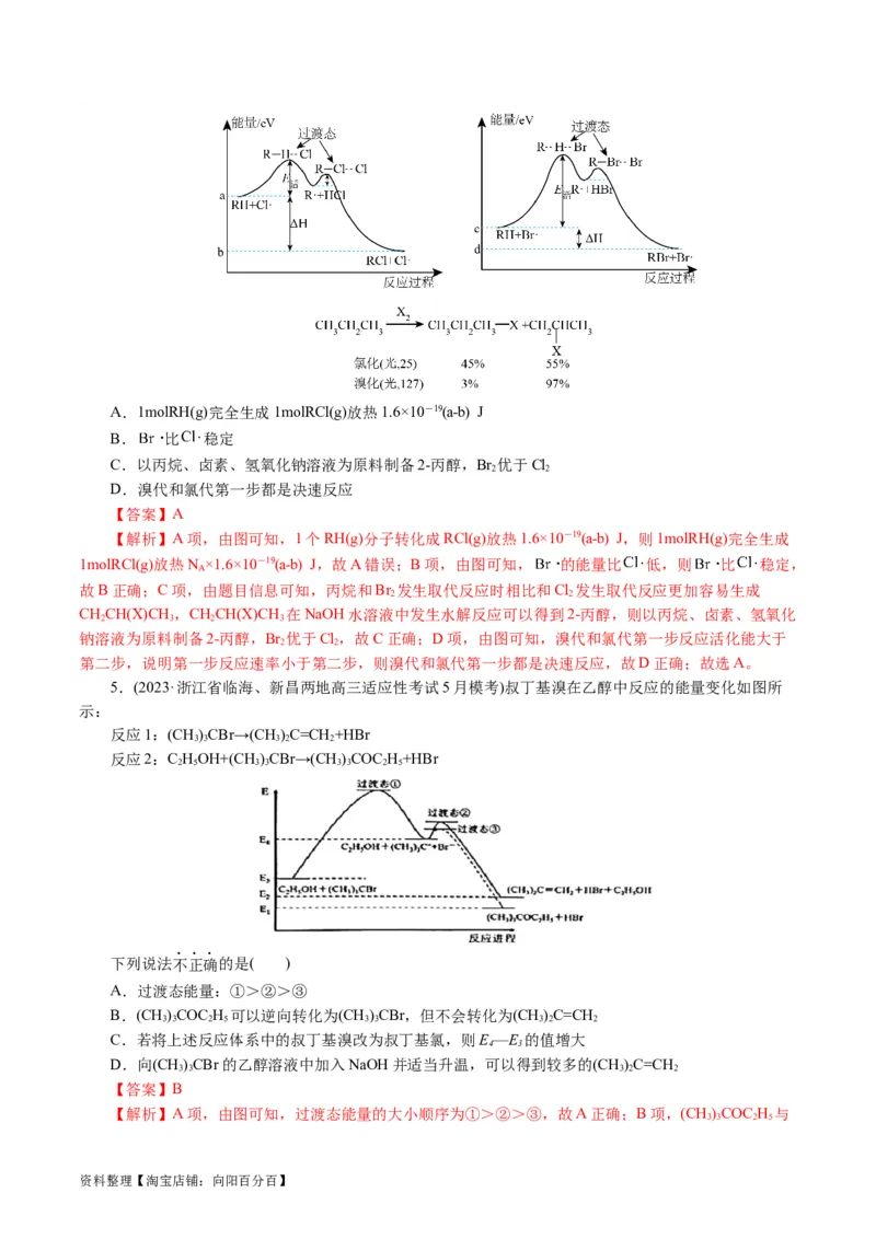 重难点突破反应机理的图象分析与应用(解析版)_05高考化学_新高考复习资料_2024年新高考资料_二轮复习资料_2024年高考化学二轮复习讲练测（新教材新高考）_配套练习（原卷版+解析版）