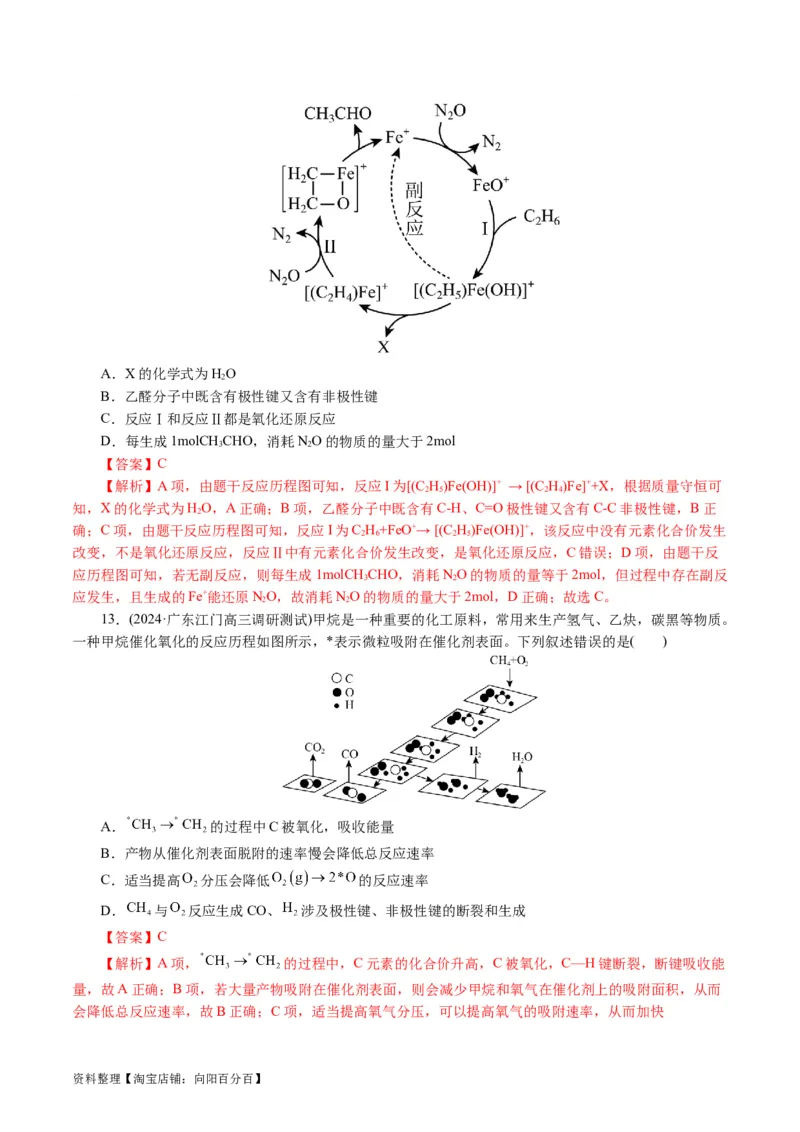 重难点突破反应机理的图象分析与应用(解析版)_05高考化学_新高考复习资料_2024年新高考资料_二轮复习资料_2024年高考化学二轮复习讲练测（新教材新高考）_配套练习（原卷版+解析版）