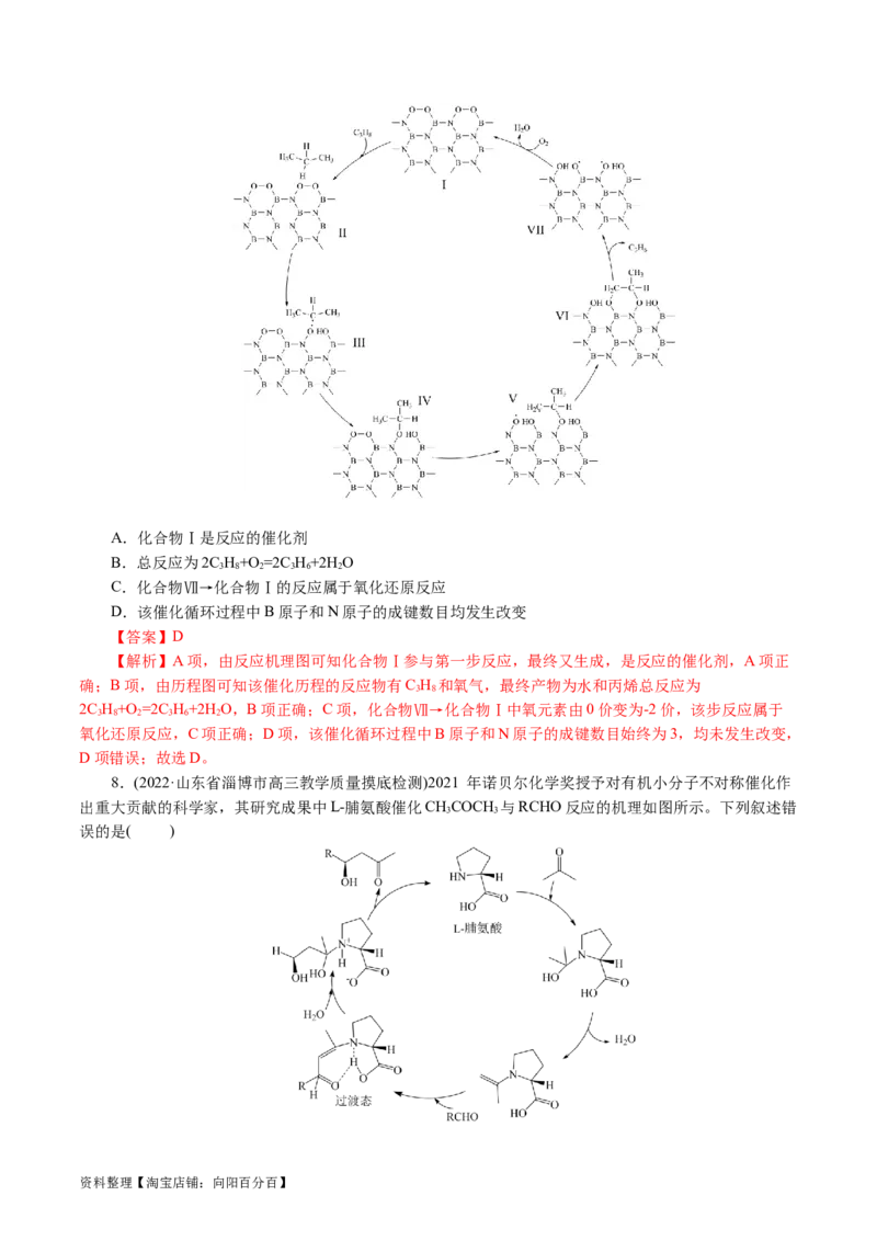 重难点突破反应机理的图象分析与应用(解析版)_05高考化学_新高考复习资料_2024年新高考资料_二轮复习资料_2024年高考化学二轮复习讲练测（新教材新高考）_配套练习（原卷版+解析版）