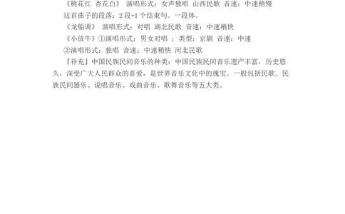 人教七年级下册音乐书知识点_24秋《初中各科知识点梳理》_初中音乐《知识梳理》7-9年级上下册_下册