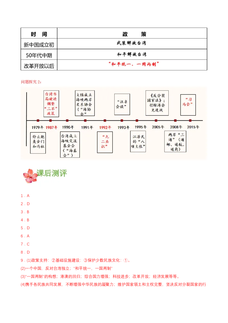 第14课海峡两岸的交往（导学案）-（部编版）_新八下历史_00、更新资料3月23日_第二套(4)_导学案