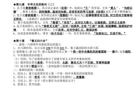 （超详）初中历史知识点归纳汇总_小初高知识点归纳汇总