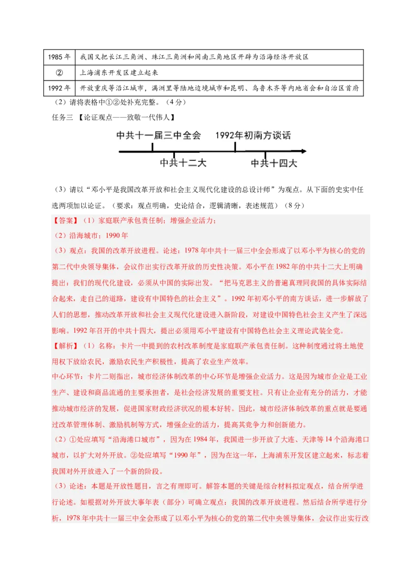 第三单元中国特色社会主义道路（单元检测卷）（教师版）_新八下历史_00、更新资料3月23日_第二套(4)_单元知识复习专项-U89_2025版