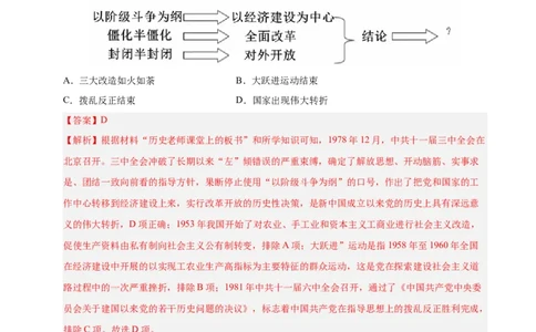 第三单元中国特色社会主义道路（单元检测卷）（教师版）_新八下历史_00、更新资料3月23日_第二套(4)_单元知识复习专项-U89_2025版